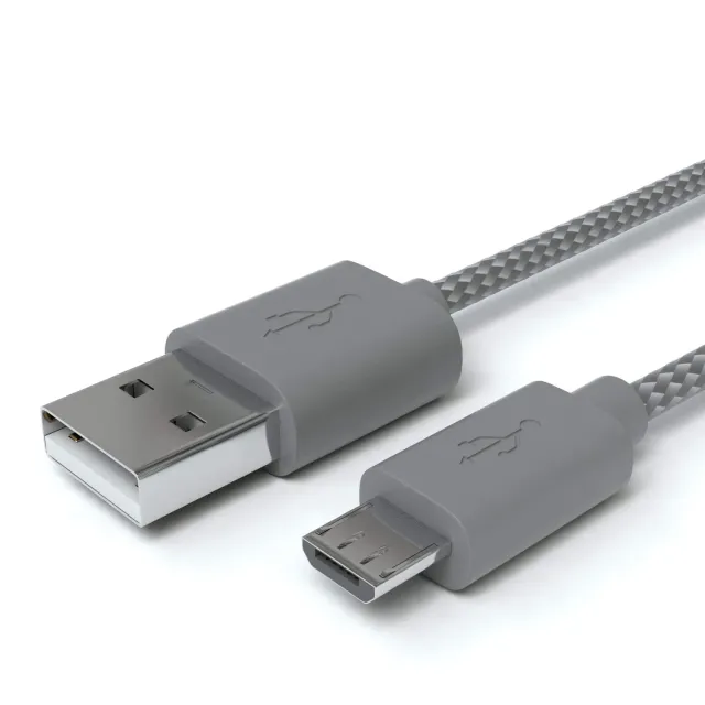 JAMEGA Micro USB Kabel 1m Nylon Space Grau 2,4A