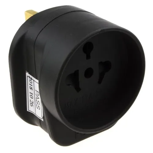 Kenable Reiseadapter EU USA auf UK 3-Pin 13A schwarz