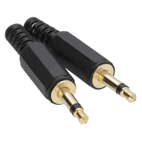 Kenable 3,5mm Mono Klinkenstecker Löt 2 Stück schwarz