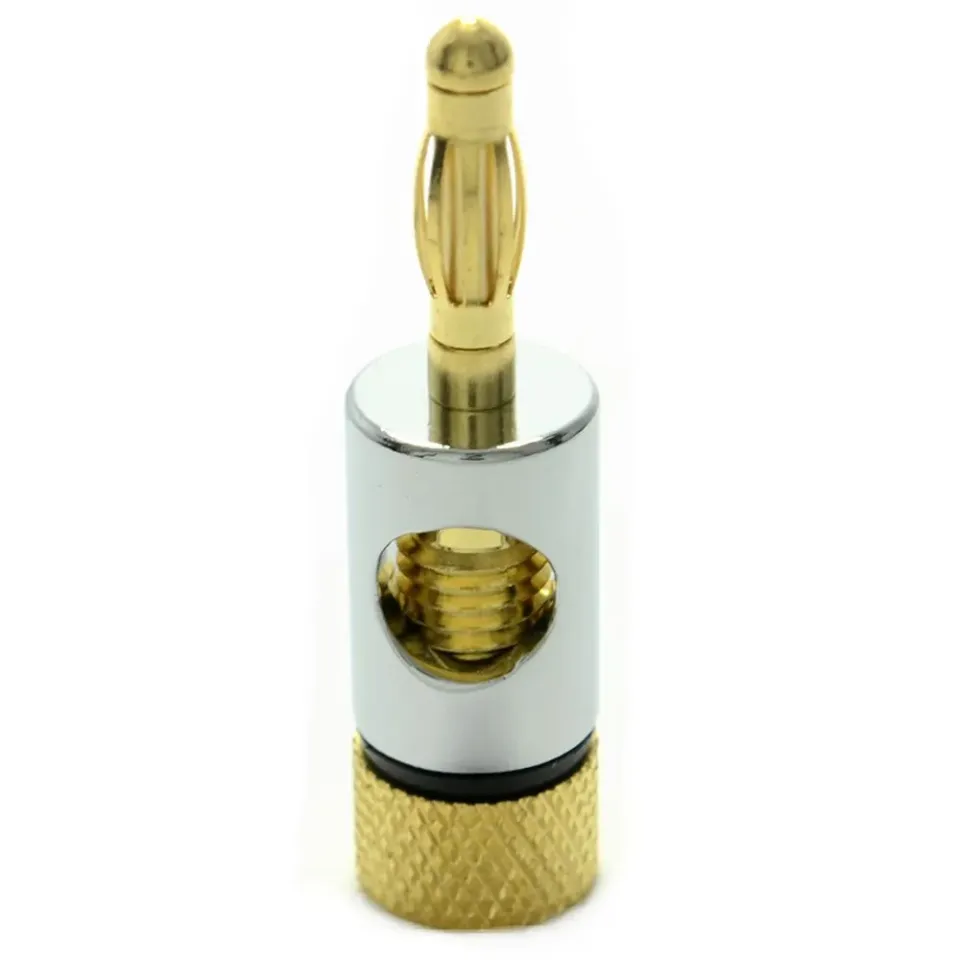 Kenable HQ 4 mm Bananenstecker für 6 mm Kabel silber