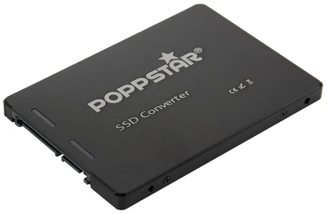 Poppstar M.2 auf 2,5 Zoll SATA Gehäuse Aluminium schwarz
