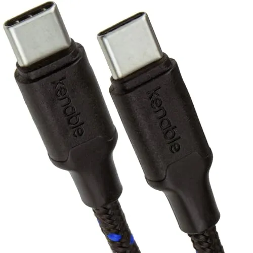 Kenable USB-C auf USB-C Kabel 2m Schwarz Nylon PD
