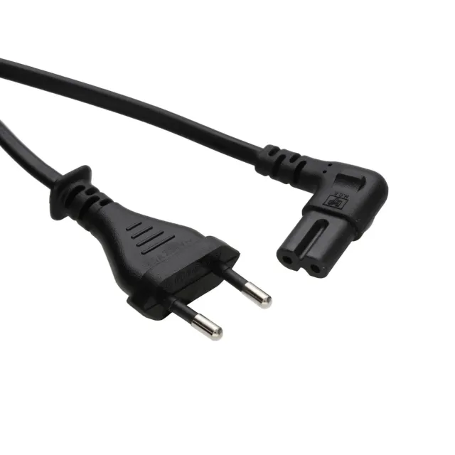 Kenable Euro auf C7 Netzkabel 90° Winkel Schwarz 3 m
