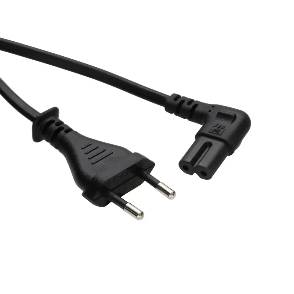 Kenable Euro auf C7 Netzkabel 90° Winkel Schwarz 3 m