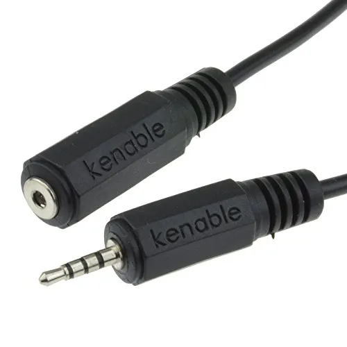 Kenable 2,5mm Verlängerungskabel 3m 4-polig schwarz