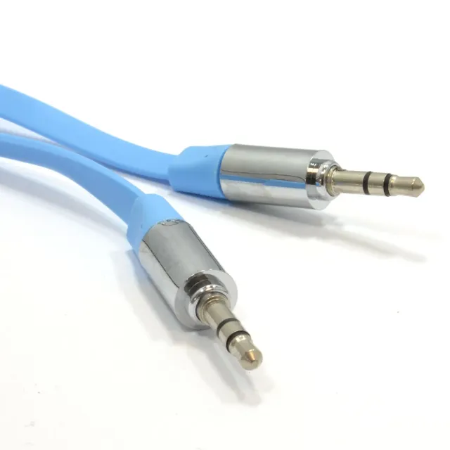 Kenable Flach Audiokabel 3,5mm 2m hellblau Metall