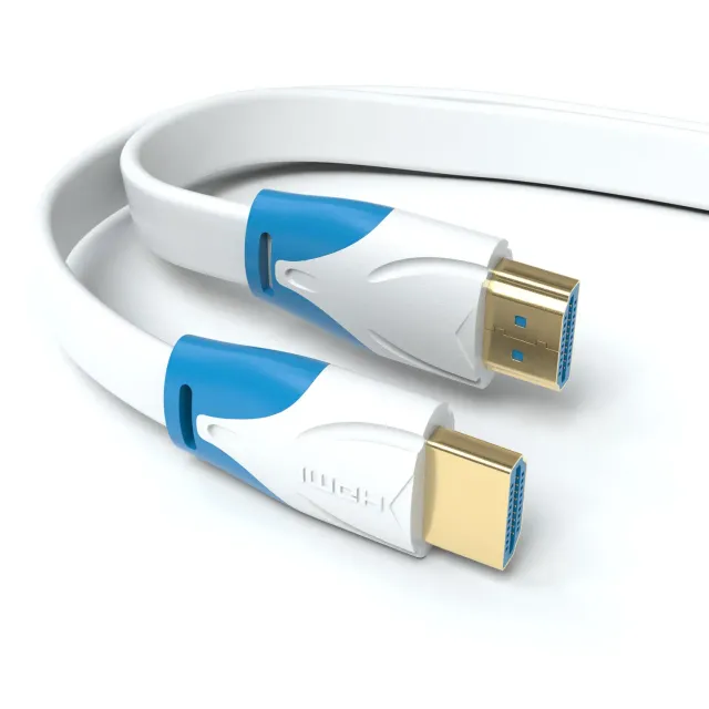 JAMEGA HDMI 2.0 HDMI-Kabel flach weiß 3m 4K@60Hz