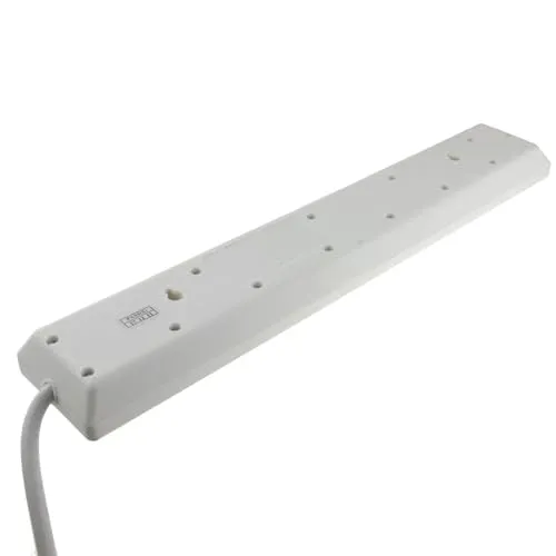 Kenable 6-fach Steckdosenleiste UK-Stecker weiß 10 m Schalter