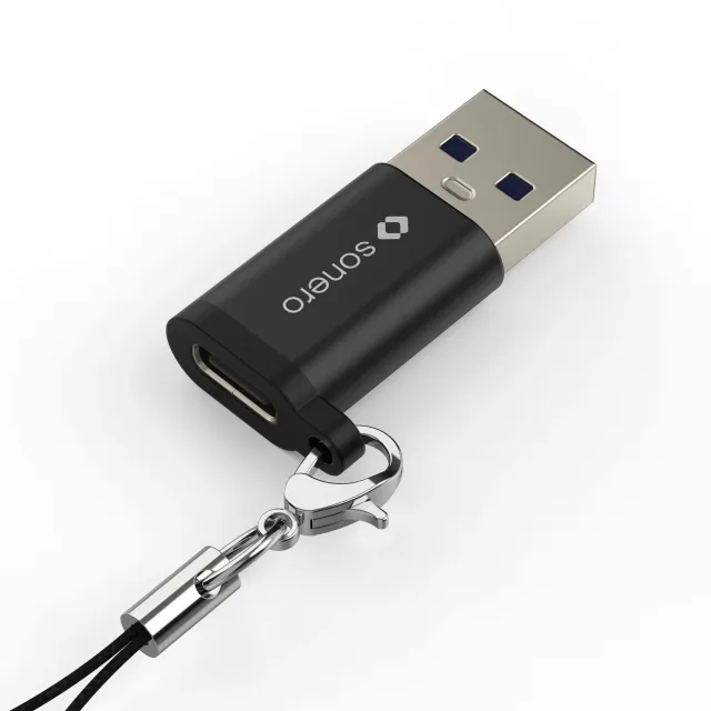 Sonero USB-A auf USB-C Adapter Aluminium schwarz 3A
