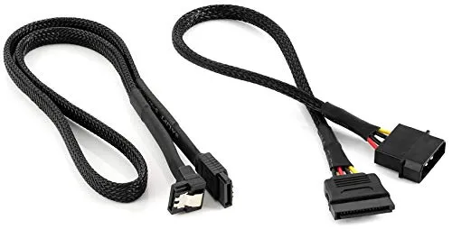 Poppstar SATA III Kabelset 60cm + Molex 30cm schwarz