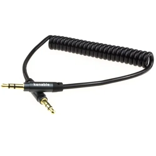 Kenable Pro Spiralkabel 1m schwarz 3,5mm 22AWG