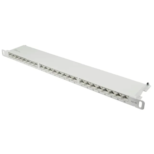 Good Connections Cat. 6A Patchpanel 24-Port 0,5HE lichtgrau