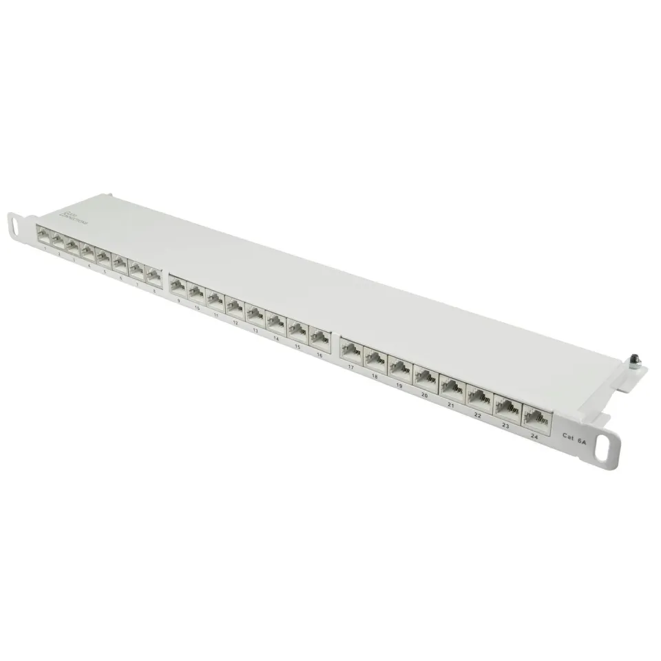 Good Connections Cat. 6A Patchpanel 24-Port 0,5HE lichtgrau