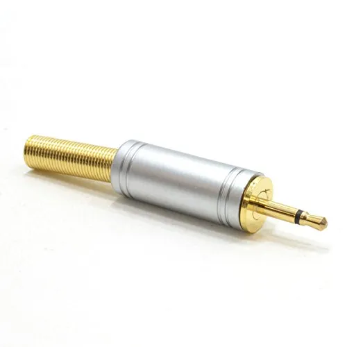 Kenable Klinkenstecker 2,5mm Mono Löten Metall vergoldet 5mm