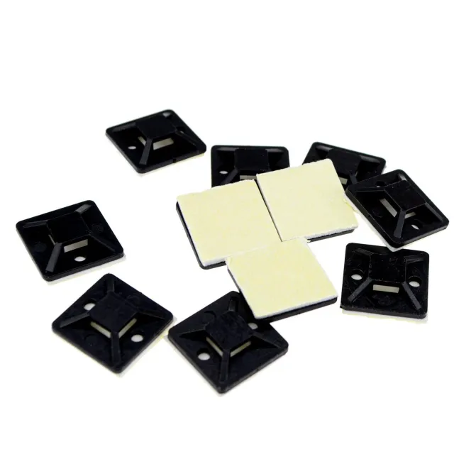 enTie Kabelbinder-Sockel 20x20mm selbstklebend schwarz 10er