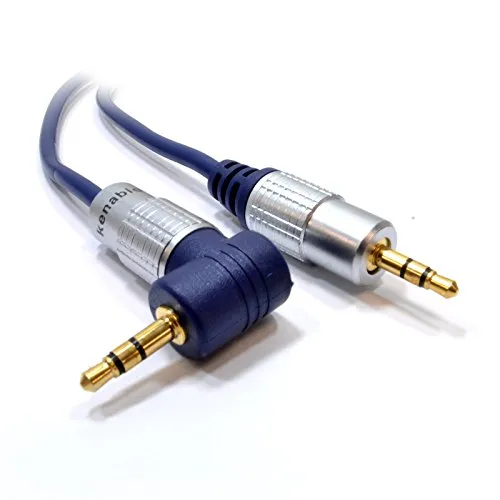 Kenable Winkel Audiokabel 3,5mm 0,5m Gold Stereo