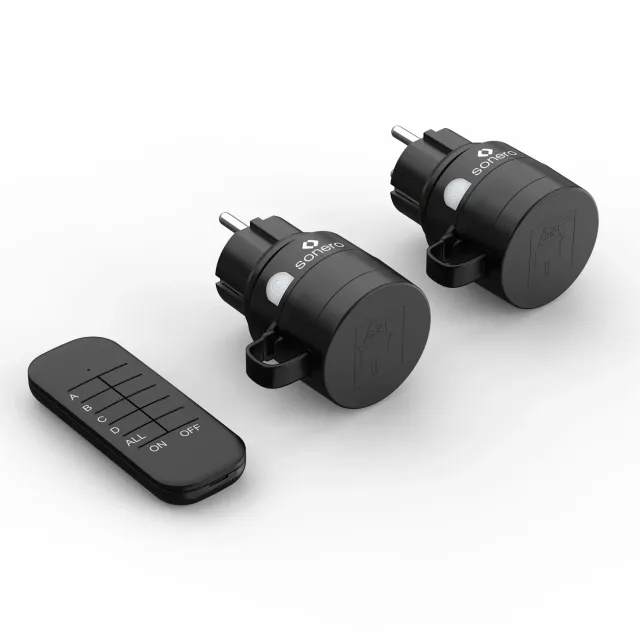 Sonero Funksteckdosen Outdoor Set IP44 2er schwarz