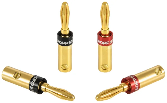 Poppstar High End Bananenstecker 4mm² vergoldet 4 Stück
