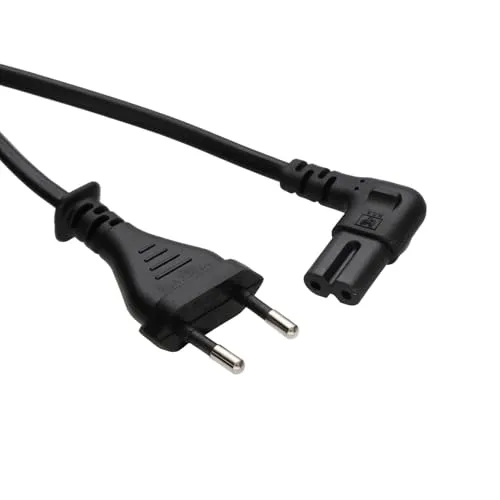 Kenable Euro auf C7 Netzkabel 90° Winkel Schwarz 3 m