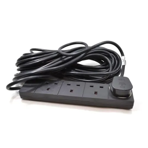 Kenable 008530 Mehrfachsteckdose 15 m 4-fach Schwarz Typ G
