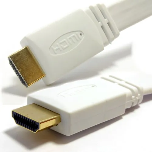 Kenable HDMI Kabel flach 10m weiß High Speed