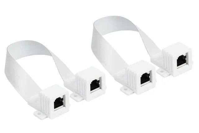Good Connections RJ45 Fensterdurchführung 2er-Set weiß 0,25m flach