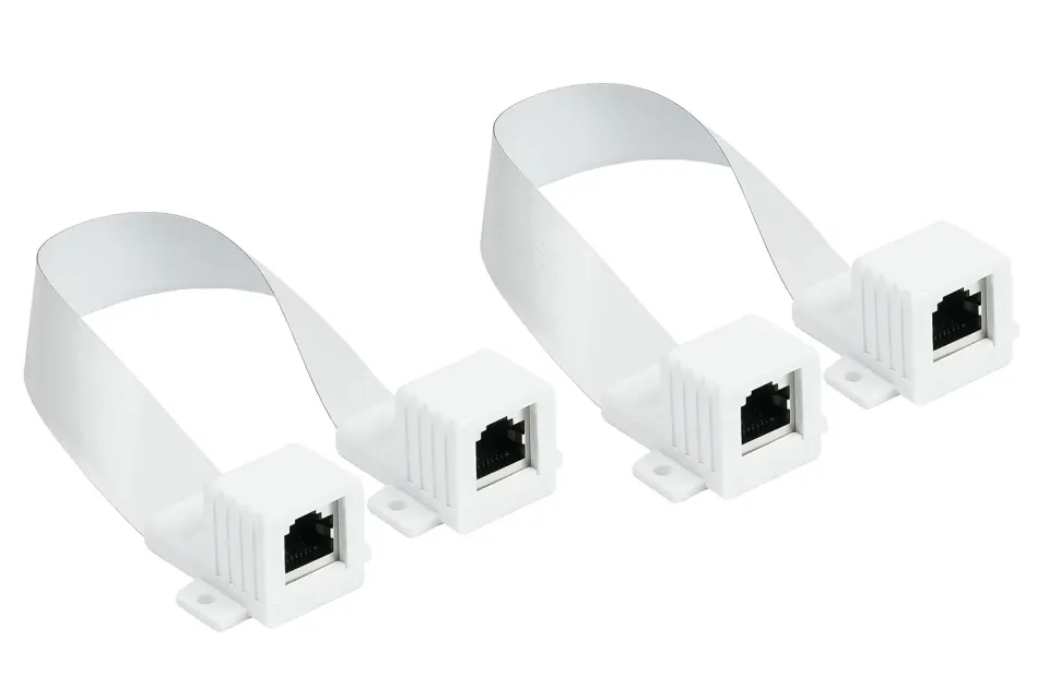 Good Connections RJ45 Fensterdurchführung 2er-Set weiß 0,25m flach