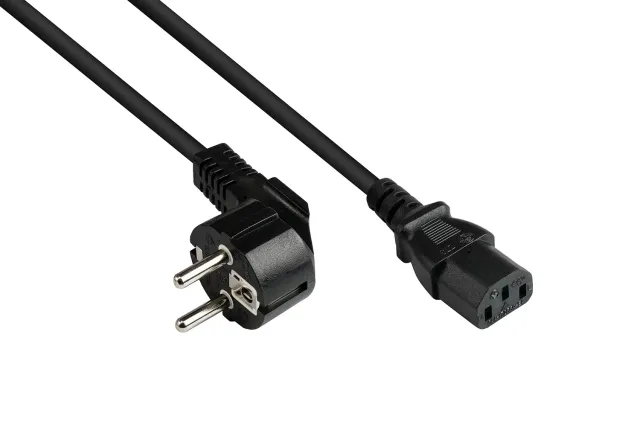 Good Connections Kaltgerätekabel 3 m gewinkelt schwarz C13