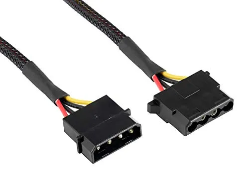 Poppstar Molex Verlängerungskabel 60 cm schwarz