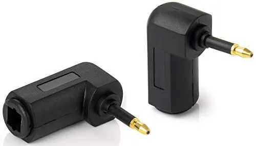Poppstar Toslink Adapter 90° 2er Set schwarz Mini