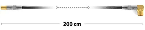 Poppstar Antennenkabel 2m schwarz 90° gewinkelt HD