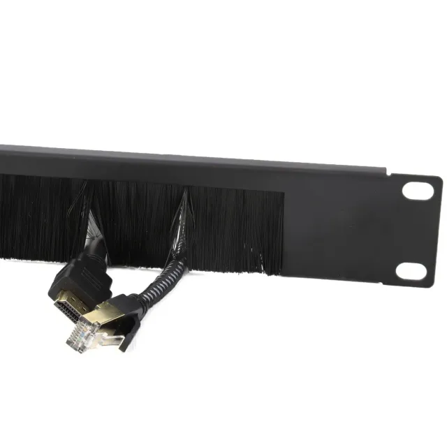 Kenable Bürstenleiste 1U Halbes Frame 19 Zoll Schwarz