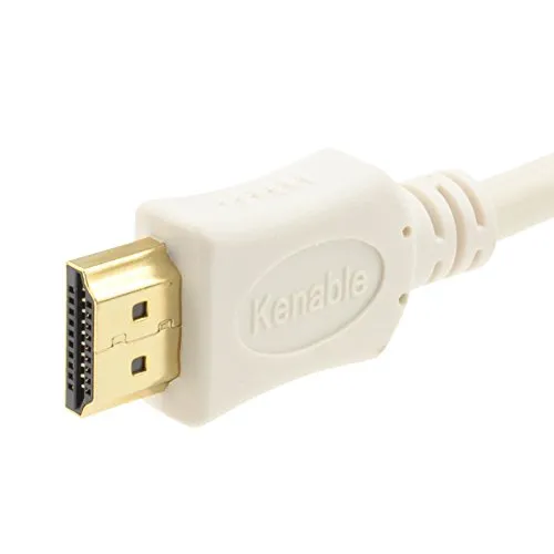 Kenable HDMI Kabel Weiß 5 m 1080p vergoldet