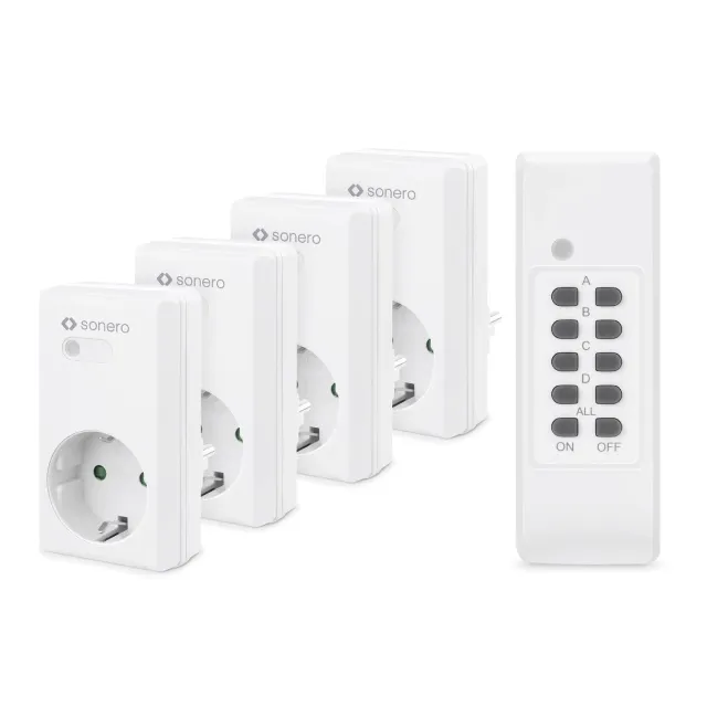 Sonero S-RCS204 Funksteckdosen 4er Set weiß 1100W