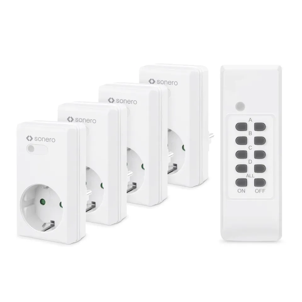 Sonero S-RCS204 Funksteckdosen 4er Set weiß 1100W