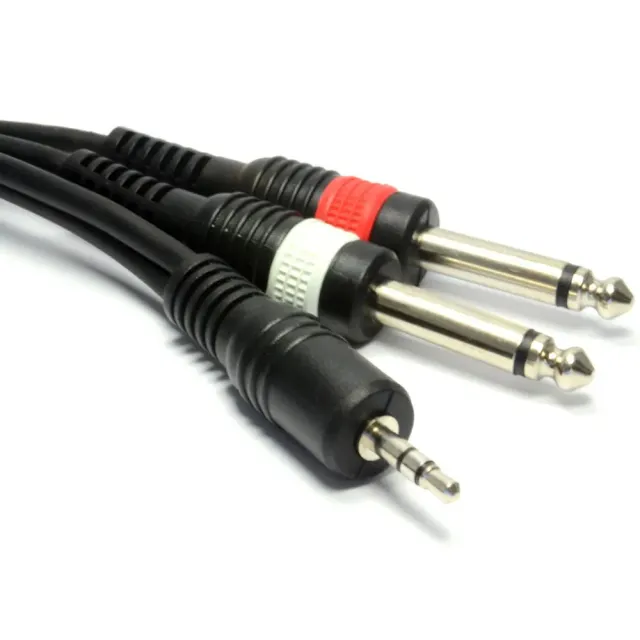 Kenable 3,5mm auf 2x 6,35mm Audiokabel 1,2m abgeschirmt