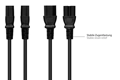 Good Connections C14-C15 Kaltgeräte-Warmgeräte-Kabel 5 m schwarz
