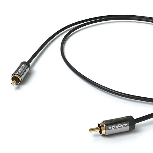 JAMEGA Subwoofer Kabel 1m Cinch RCA vergoldet