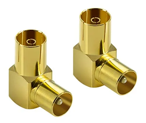 Poppstar Antennen Winkeladapter 90° IEC Stecker Buchse 4x vergoldet