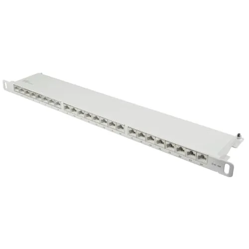 Good Connections Cat. 6A Patchpanel 24-Port 0,5HE lichtgrau
