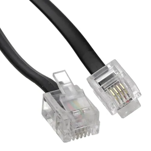 Kenable ADSL Flachkabel RJ11 1m Schwarz