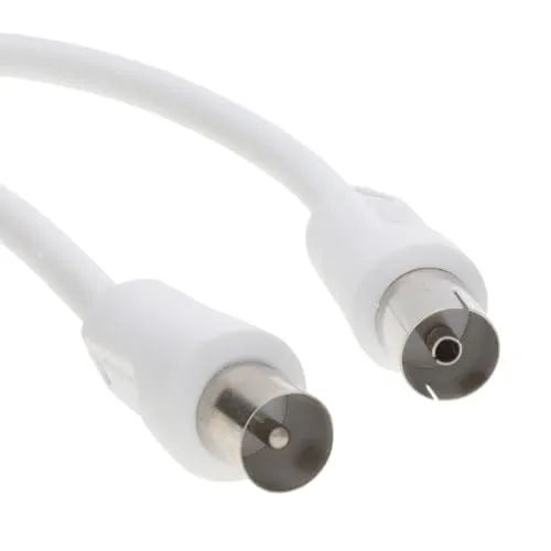 Kenable TV Antennenverlängerung 1 m weiß 75 Ohm Koax
