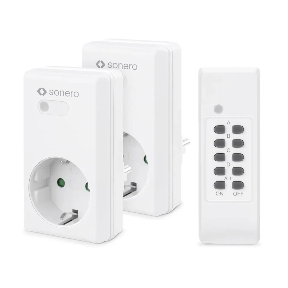 Sonero S-RCS202 Funksteckdosen Set 2+1 weiß 30m