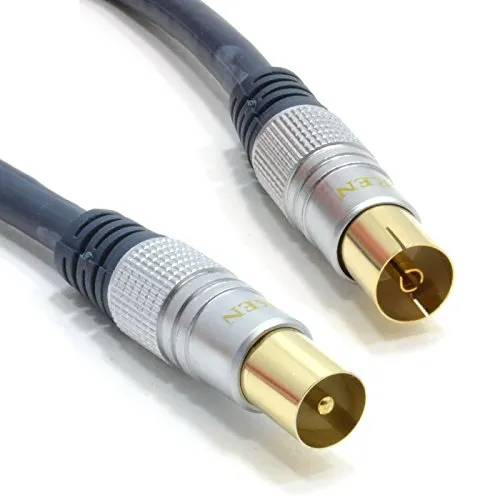 Kenable RG6 Koax Antennenkabel 1 m vergoldet