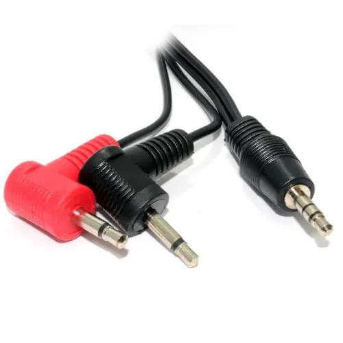 Kenable Klinkenkabel 3,5 mm Stereo-2x Mono 1 m gewinkelt
