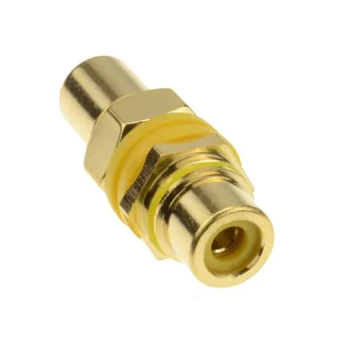 kenable Cinch RCA Einbaubuchse gelb vergoldet