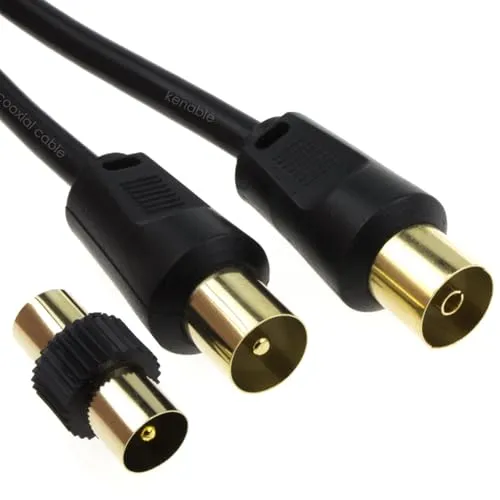 kenable RF Antennenkabel Verlängerung 3m schwarz 75 Ohm