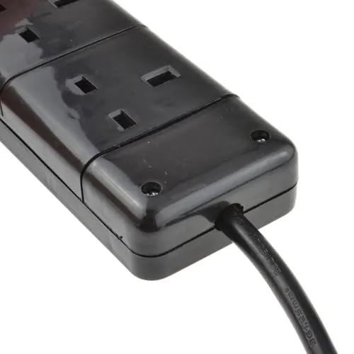 Kenable UK Verlängerungskabel 3-fach 13A schwarz 2 m