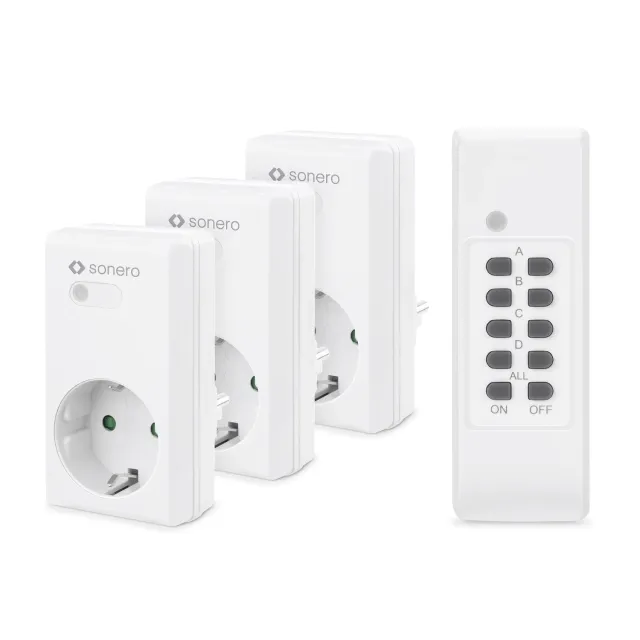 Sonero S-RCS203 Funksteckdosen Set 3+1 weiß 1100W