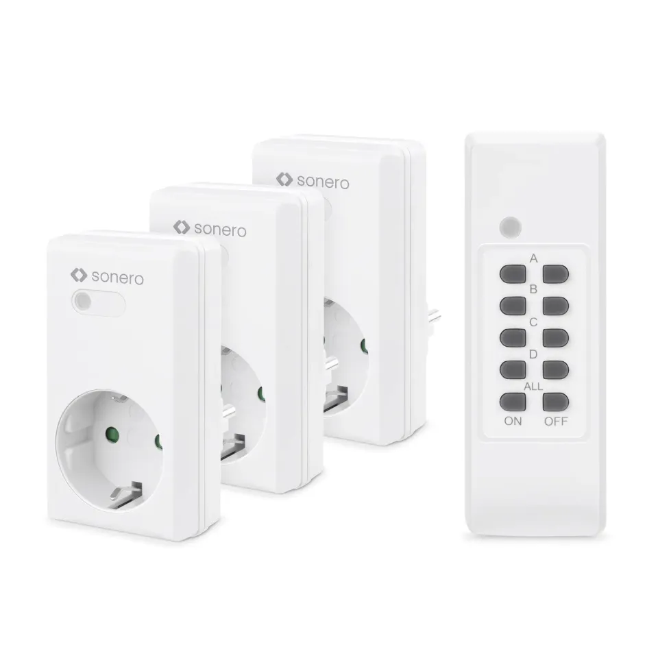 Sonero S-RCS203 Funksteckdosen Set 3+1 weiß 1100W